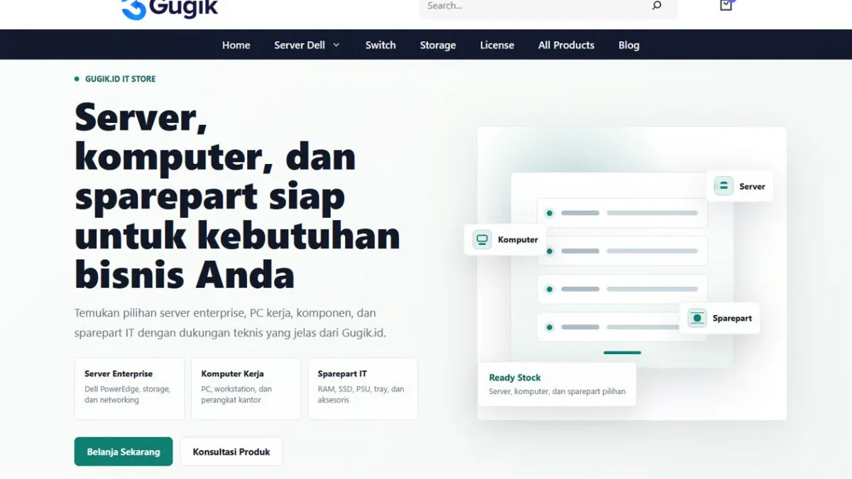 Gugik.id Menjadi Mitra Terpercaya Pengadaan Sparepart IT dan Server di Indonesia